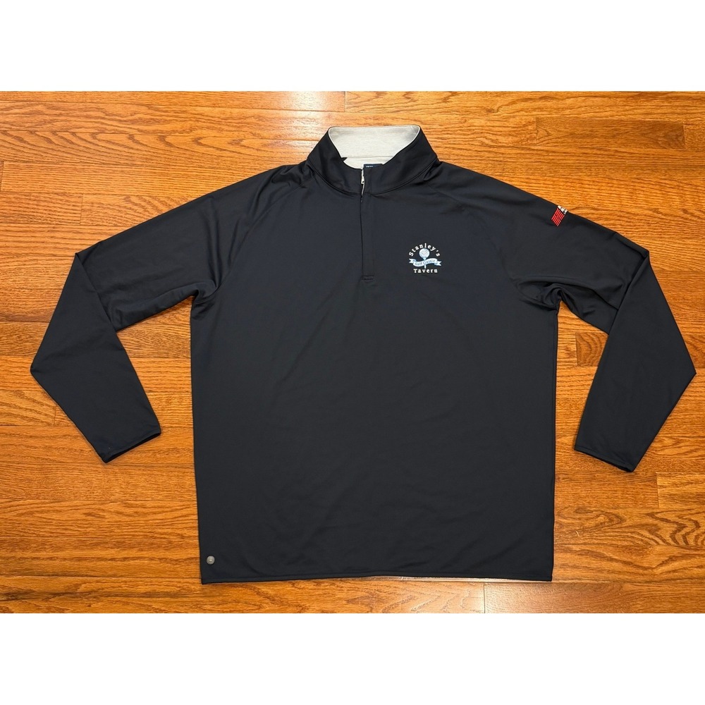 Peter Millar Crown Crafted Stealth Performance 1/4 Zip Golf Pullover Mens XL Blk